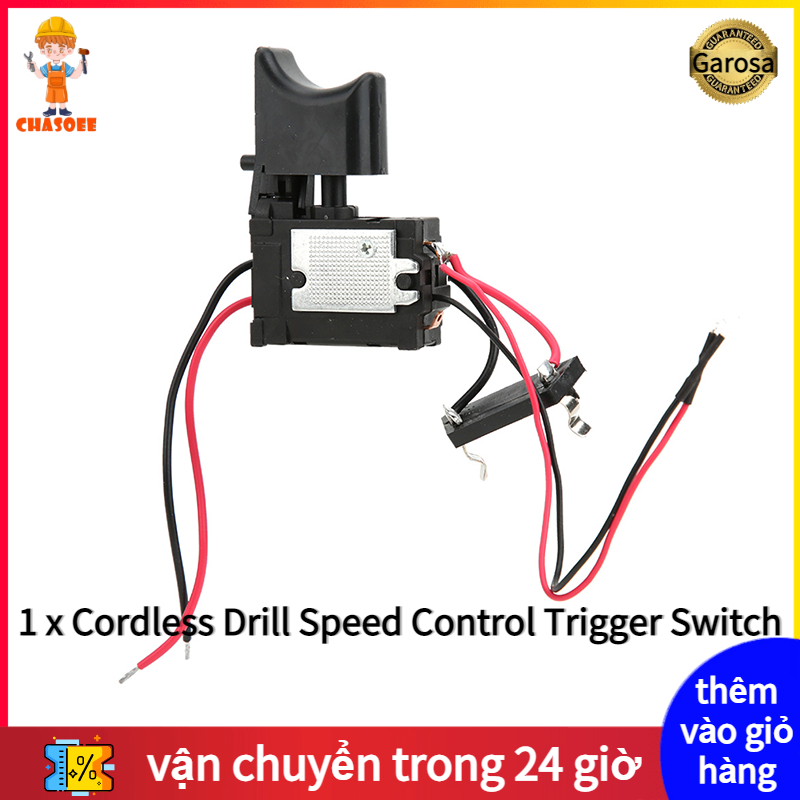 chasoee 7.2 V - 24 V Lithium Battery Cordless Drill Speed Control Trigger Switch With Small Light
