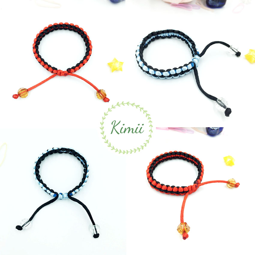 Vòng tay cặp đôi hai màu đỏ và xanh xinh xắn, Vòng tay handmade V67, Vòng tay KIMII