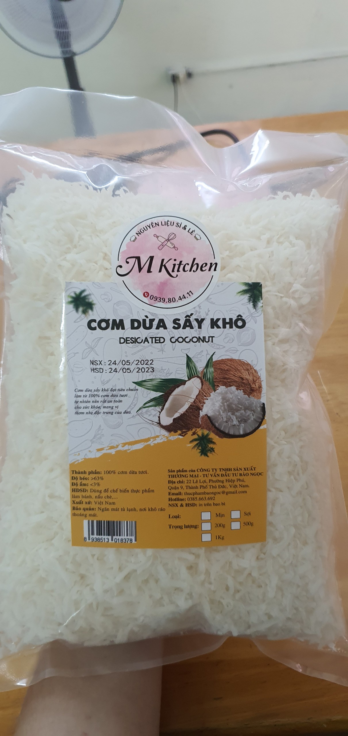 Cơm dừa sợi nhân bánh 500gr