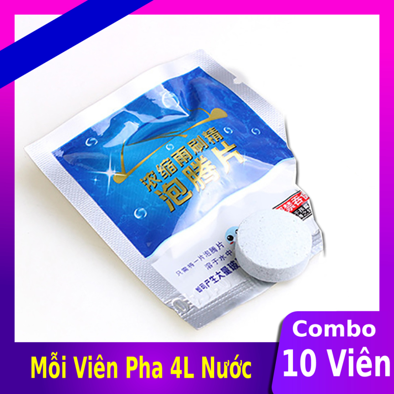 Combo 10 Viên nước rửa kính ô tô, xe hơi, tẩy rửa đa năng, làm sạch kính chuyên nghiệp không bị mờ kính lái