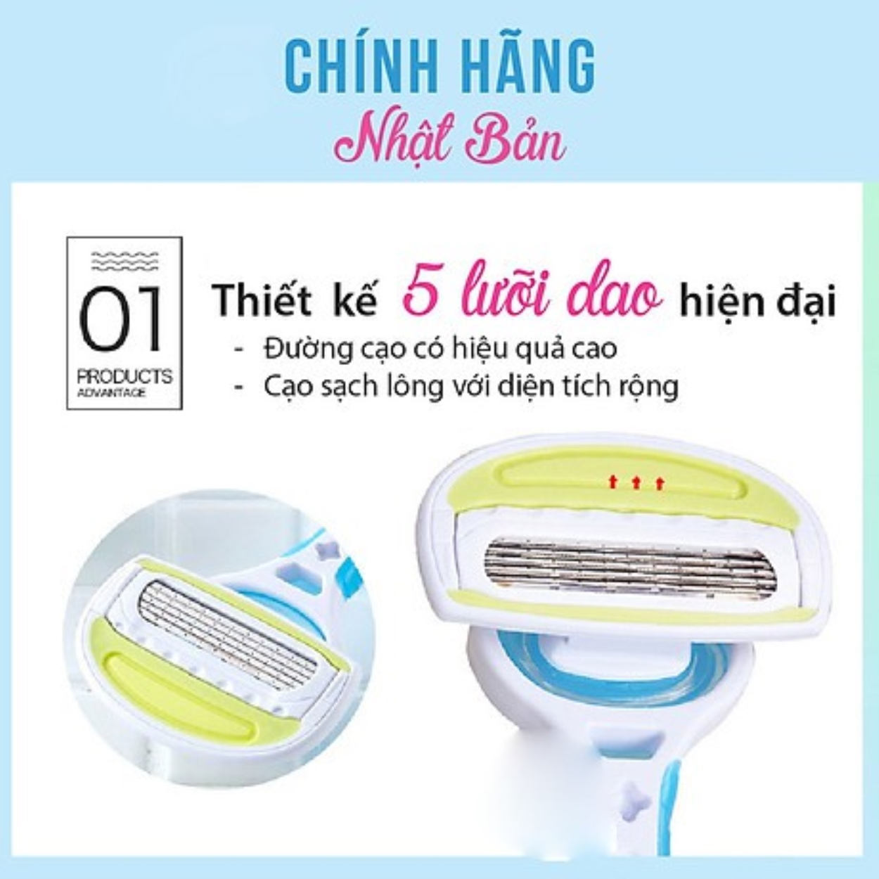 Set 2 dao cạo vùng Bikini Kai nội địa Nhật Bản
