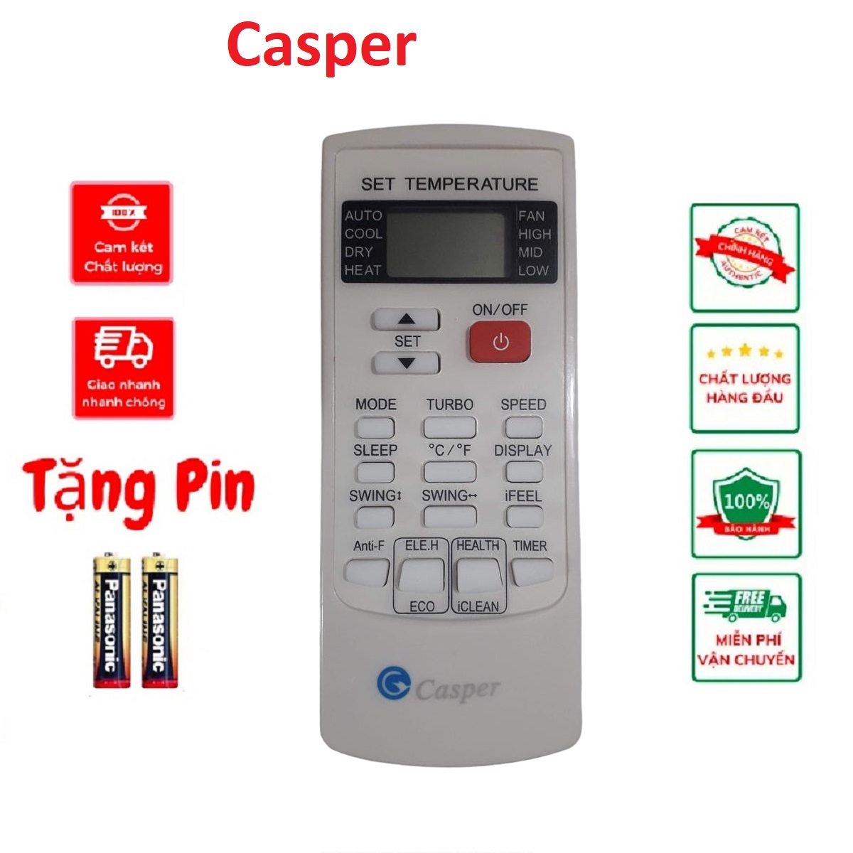 Điều Khiển điều hòa Casper 1 Hàng tốt ,remote điều hòa Casper hàng tốt