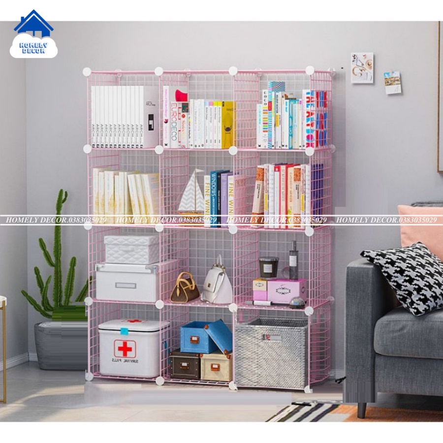 🎁TẶNG CHỐT-BÁN THEO TẤM🎁 Tấm Lưới Sắt, Thép - MÀU HỒNG 🚛🆓Kệ Đa Năng Làm Giá Để Sách, Để Đồ Tiện Dụng - LẮP GHÉP