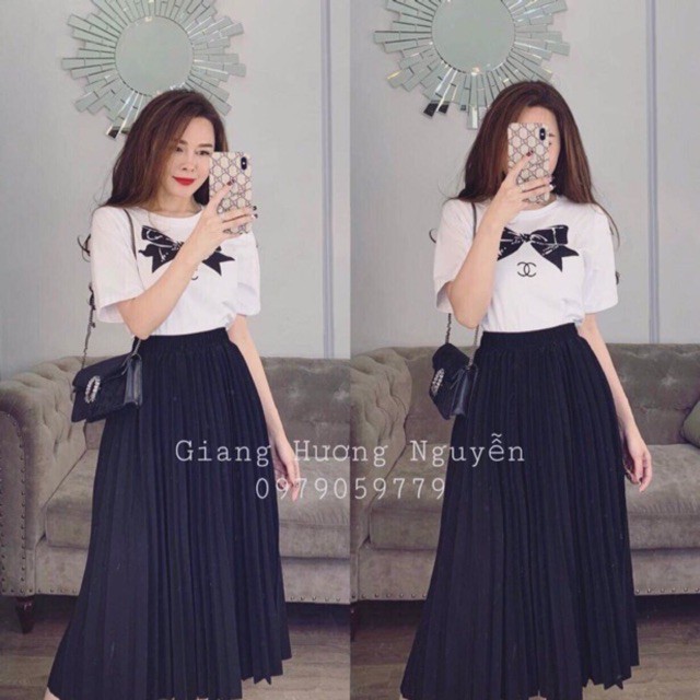 Chân váy DẬP LY CÁT HÀN dáng dài