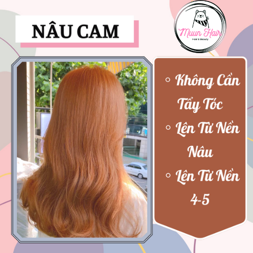 Thuốc Nhuộm Tóc Màu Nâu Cam [Tặng Kèm Oxy + Chụp Tóc + Găng Tay]