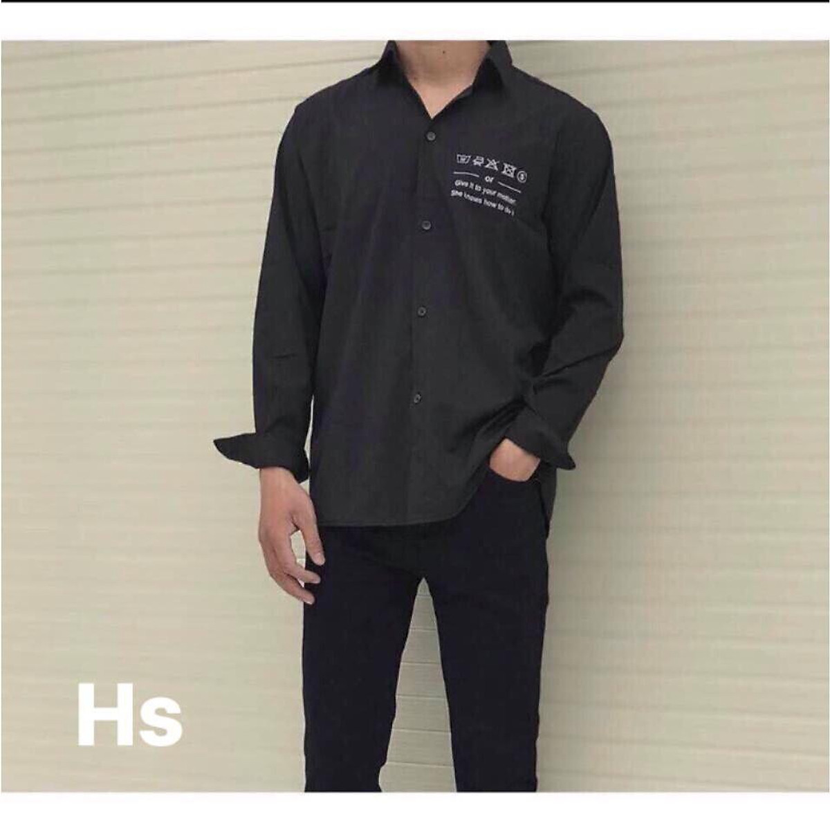 Áo sơ mi nữ in chữ Give HSU0319