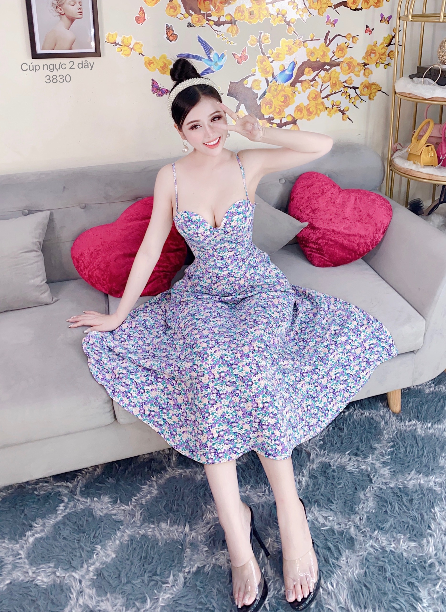 Váy Cúp Ngực 2 Dây Dáng Dài Sang Trọng