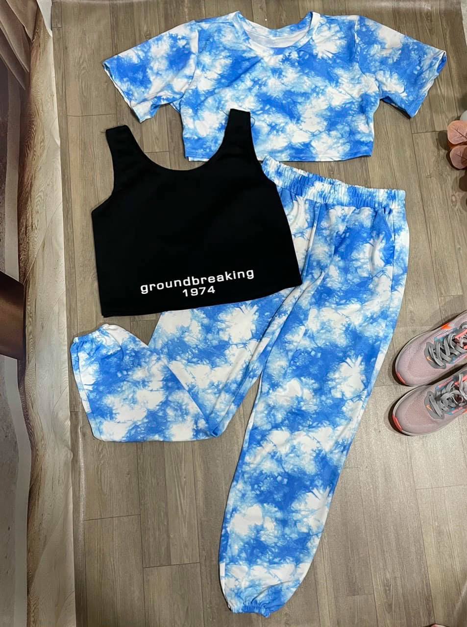 Set croptop 3 món loang màu Bigsize