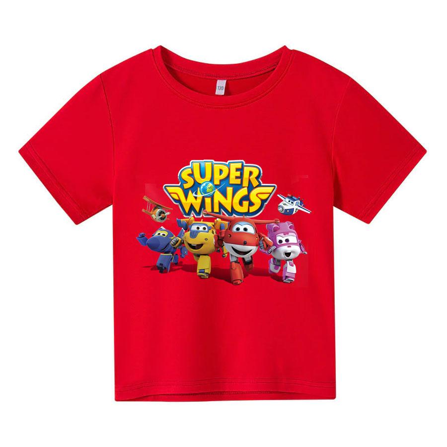 Áo thun trẻ em superwings, 4 màu, có size người lớn, anam store