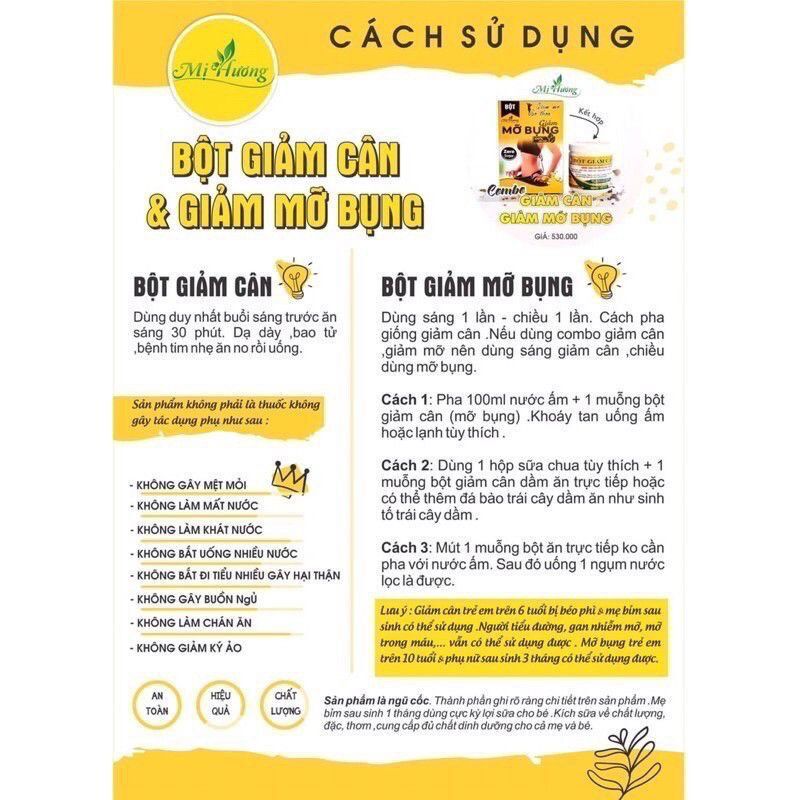 Bột giảm cân Mị Hương chính hãng