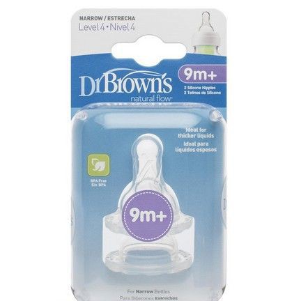[SP CHÍNH HÃNG]Set 2 chiếc núm ty silicon thay thế bình sữa Dr Brown's cổ thường