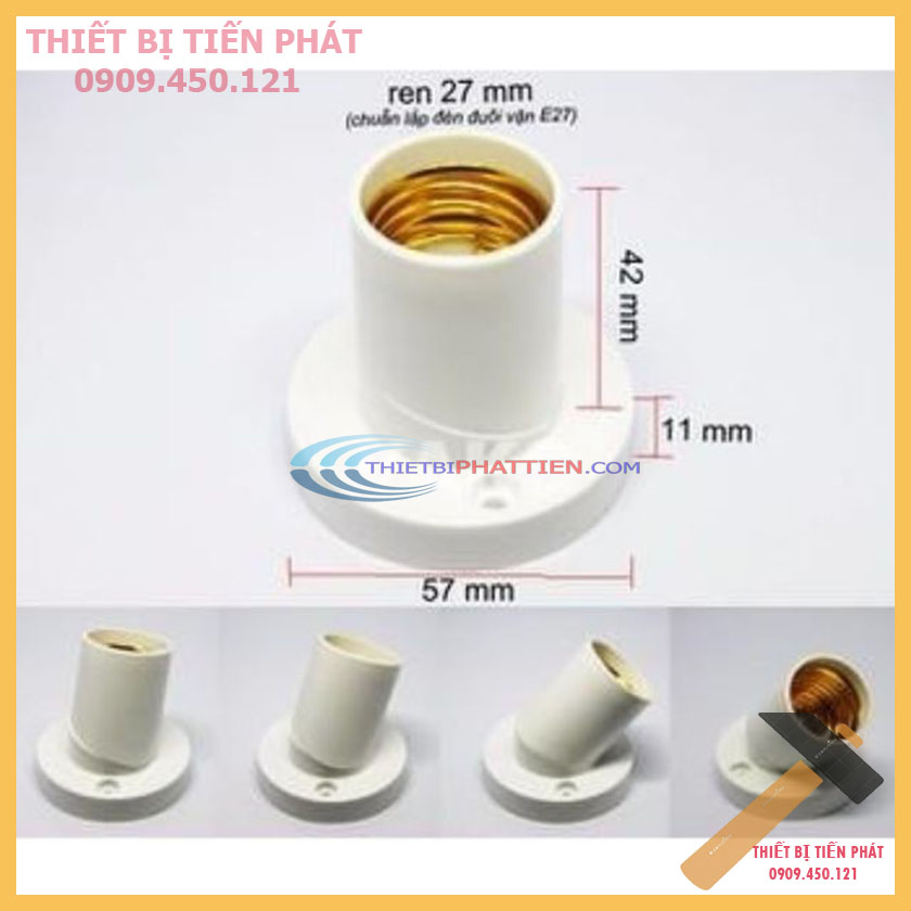 Đuôi ngồi, đuôi đèn xoáy e27 đa năng chỉnh đứng, xéo, nghiêng gắn tường, táp lô lõi đồng