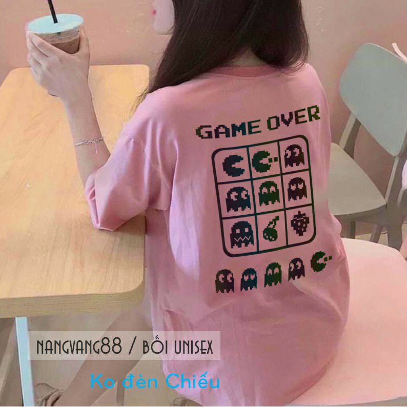 [HCM]Áo thun TAY NGẮN phản quang 7 màu Game Over (CHỤP FLASH)(TAY LỠ IB)