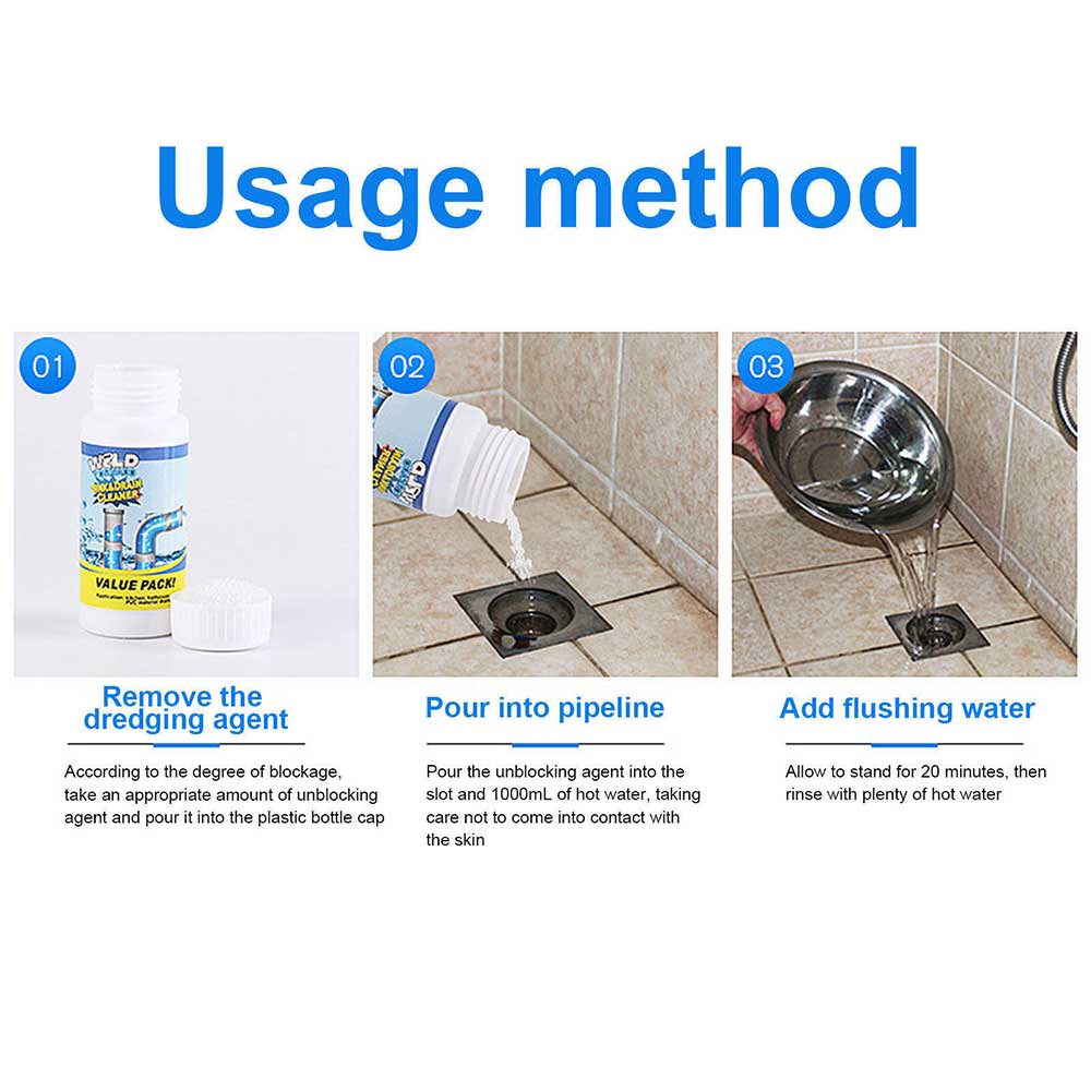 Original Pipeline dredging agent Household Wild Tornado Powerful Sink&Drain Cleaner Quick Foaming Chemical powder agents for cleaning kitchen and toilet pipeline dredging
