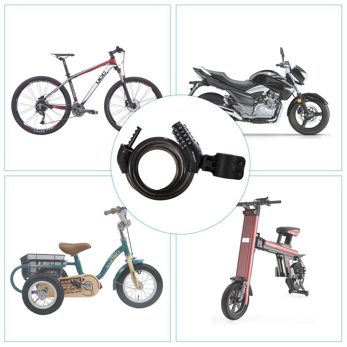 Khóa xe đạp 5 số cao cấp - Khóa dây xe đạp