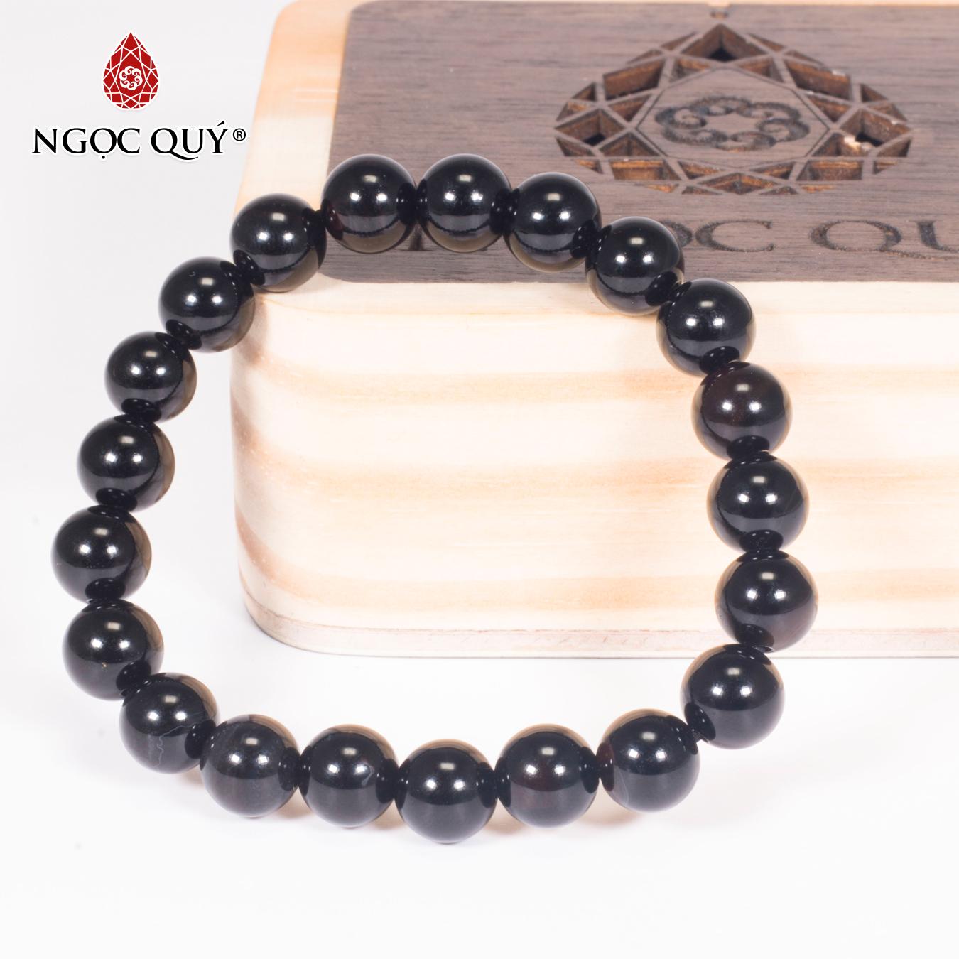 [HCM]Vòng tay đá obsidian 8mm mệnh thủymộc (màu đen) - Ngọc Quý Gemstones