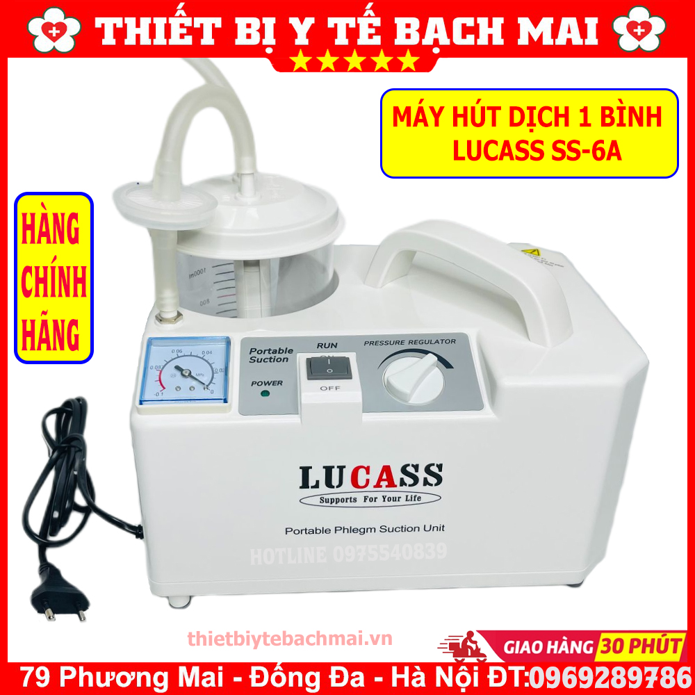 Máy Hút Dịch 1 Bình LUCASS SS-6A Công Nghệ MỸ