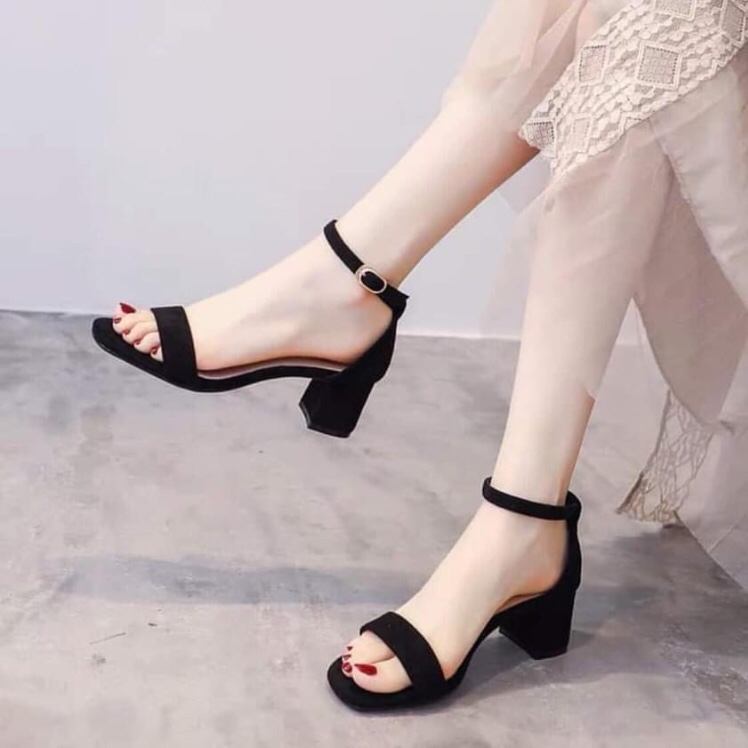 Giày cao gót 5cm 7cm quai ngang bít gót (Sz 35-40)