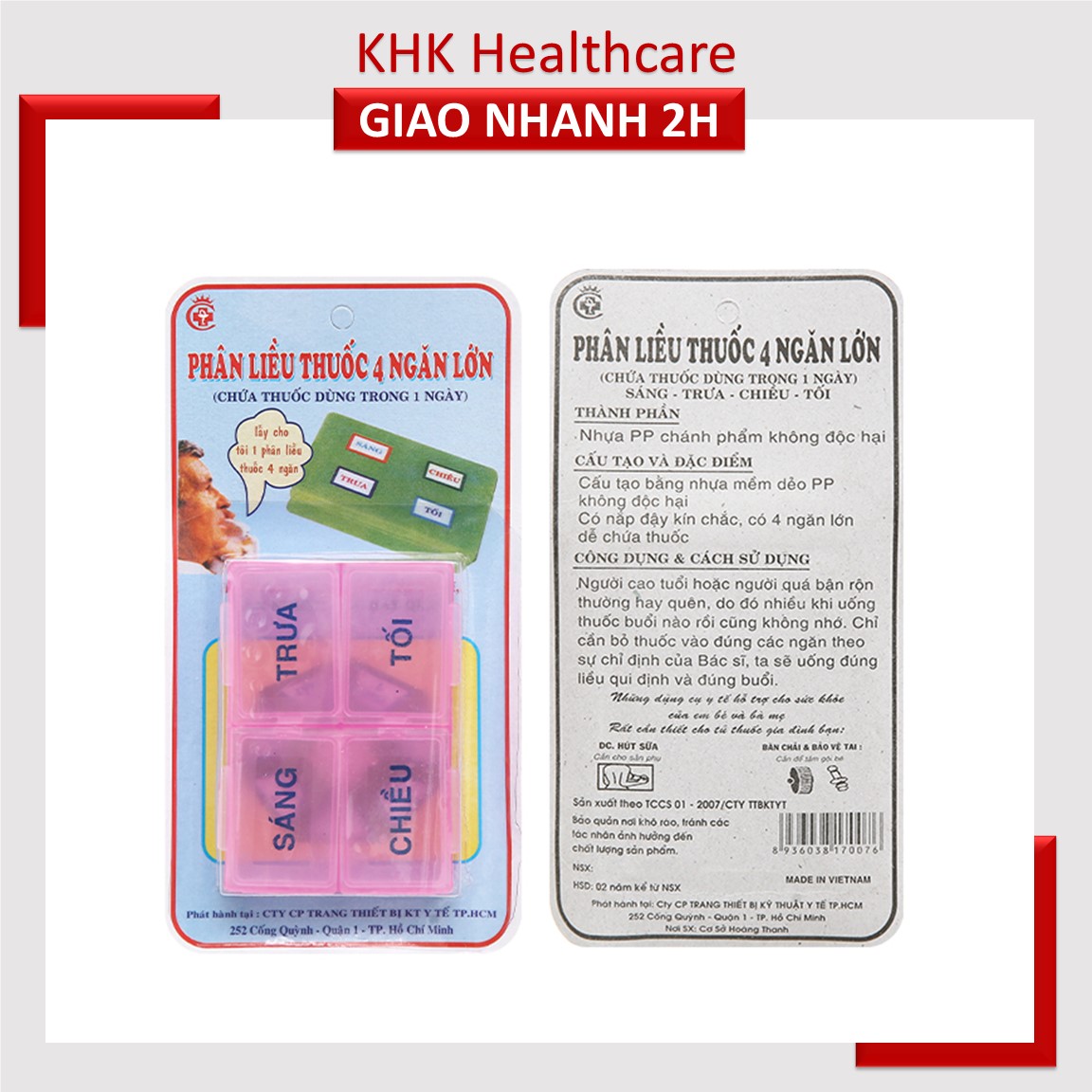 Dụng cụ phân liều thu ốc 4 ngăn lớn