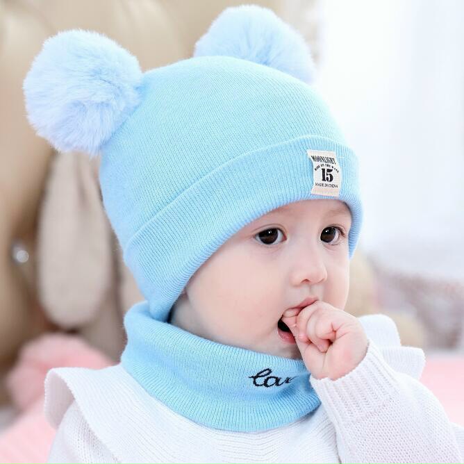 💥 HÀNG CÓ SẴN 💥 Mũ len giữ ấm phối 2 cục bông kèm khăn choàng cổ cho bé - G5.shop