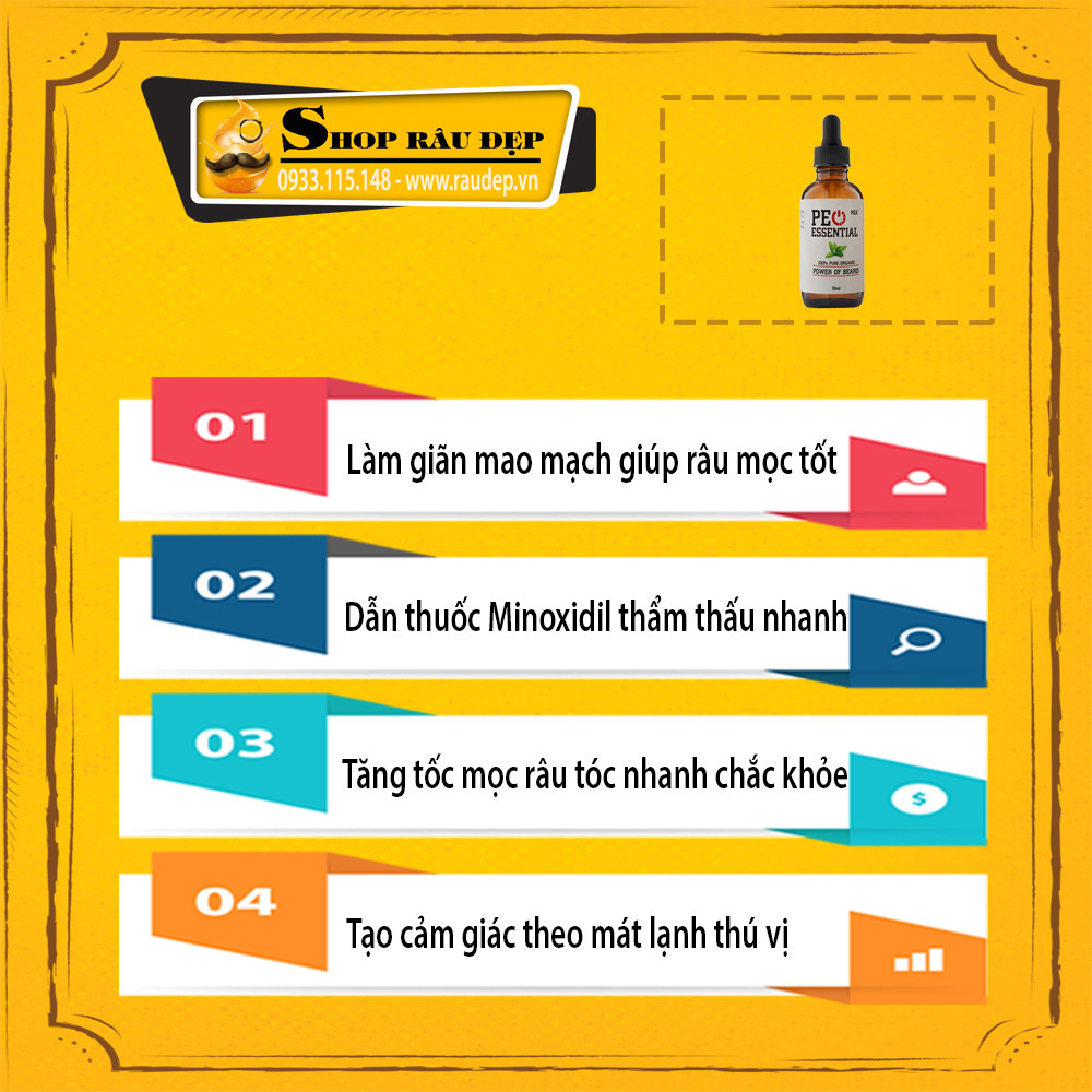 PEO Mix Hỗ Trợ Minoxidil 5% Mọc Râu Dạng Lỏng