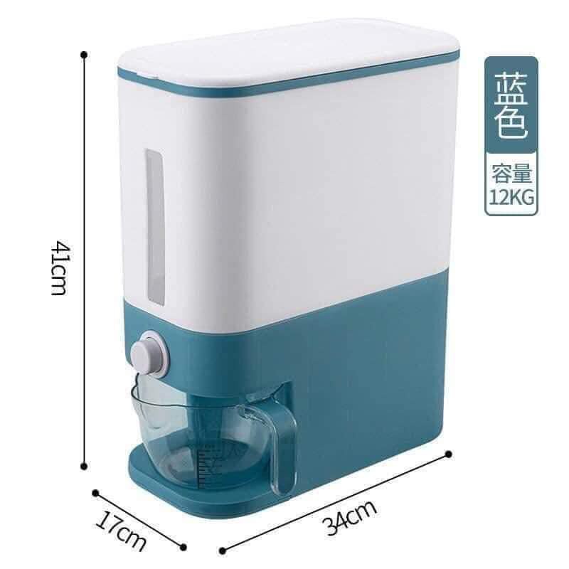 Thùng đựng gạo 12kg phòng cách nhật bản sang trọng, thùng đựng gạo thông minh chữ nhật