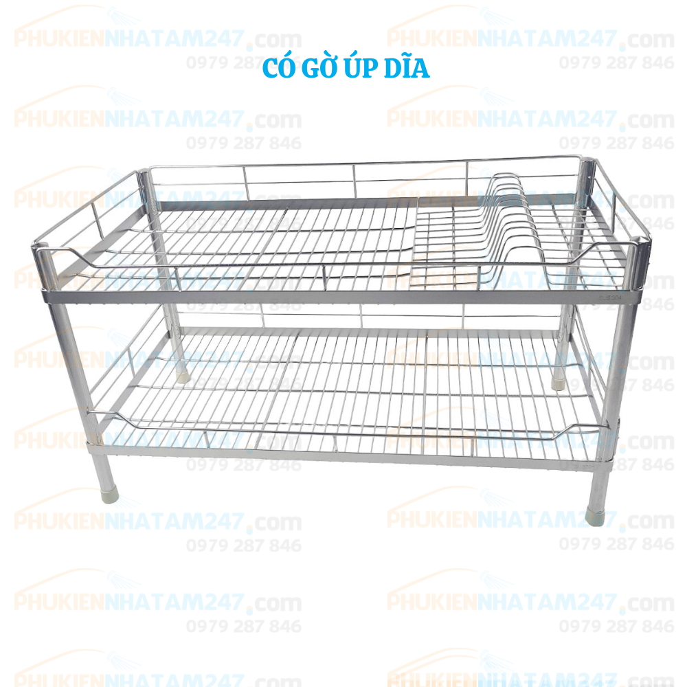 Kệ chén 2 tầng có chân để bàn inox 304 phát đạt không rỉ sét, rổ úp chén, giá để bát, kệ đựng bát dĩa .