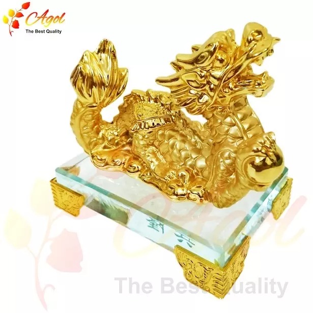 Tượng Rồng Vàng Đế Thủy Tinh