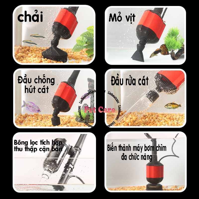 Máy hút phân bể cá 5 trong 1 No1