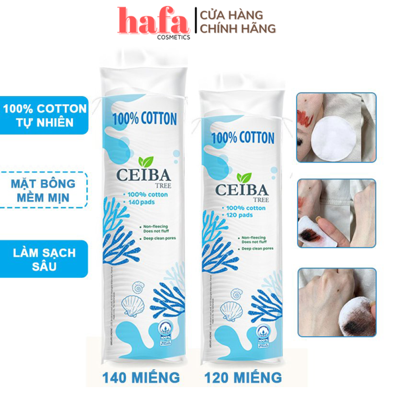 Bông Tẩy Trang Ceiba 100% Cotton( Bông Tẩy Trang Đạt chuẩn Châu Ấu - Số 1 tại Pháp) _ Ceiba Chính Hãng