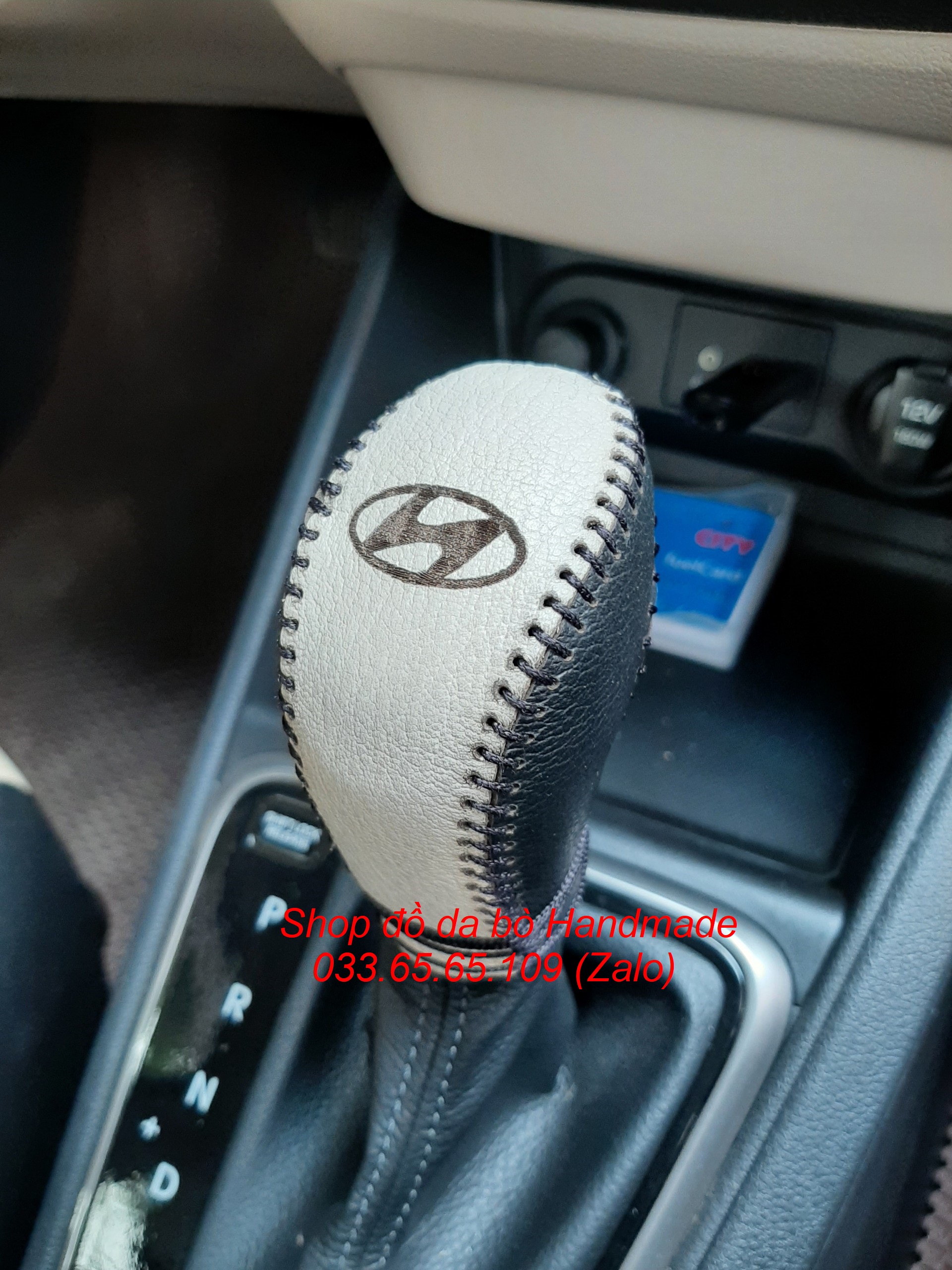 Bọc da cần số & phanh tay xe Hyundai I10 (AT)