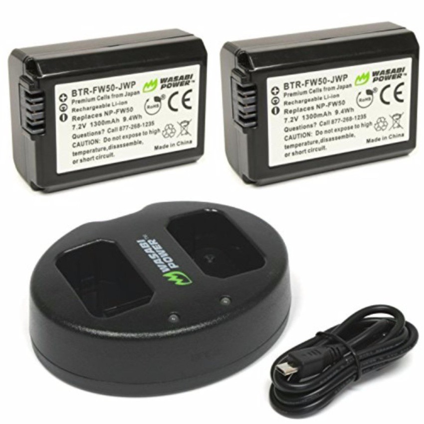 Combo 2 pin và sạc đôi fw50 wasabi for sony a7 a6000 a6300 sony nexe mount