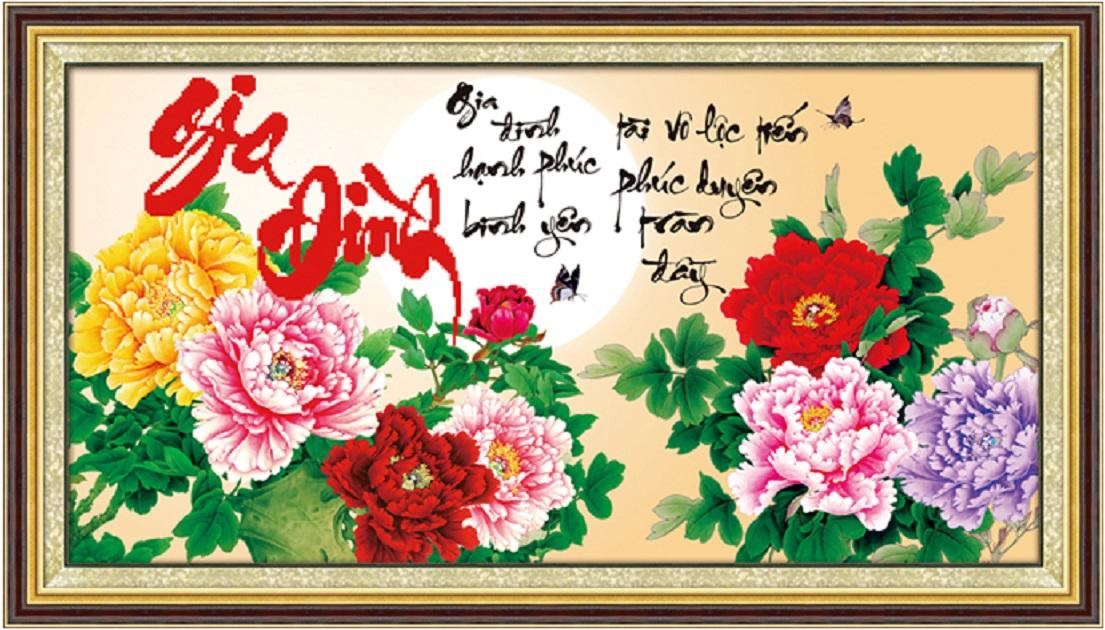 Tranh thêu chữ thập gia đình hạnh phúc dlh-222974