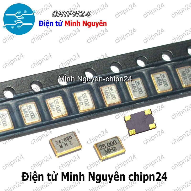 [3 cái] (K355) Thạch anh Dán 3225 (4 chân 3.2x2.5mm) (8M 10M 12M 16M 20M 24M 26M 30M 32M 40M 48M 50M 54M) - [Chọn Loại] - HHH.00349