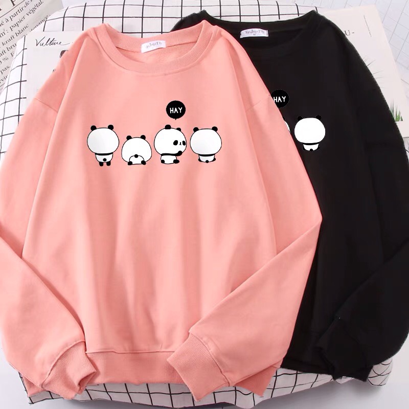 [Hoàn Tiền 15%] ÁO SWEATER IN 4 CON GẤU TRÚC (NHIỀU MÀU)