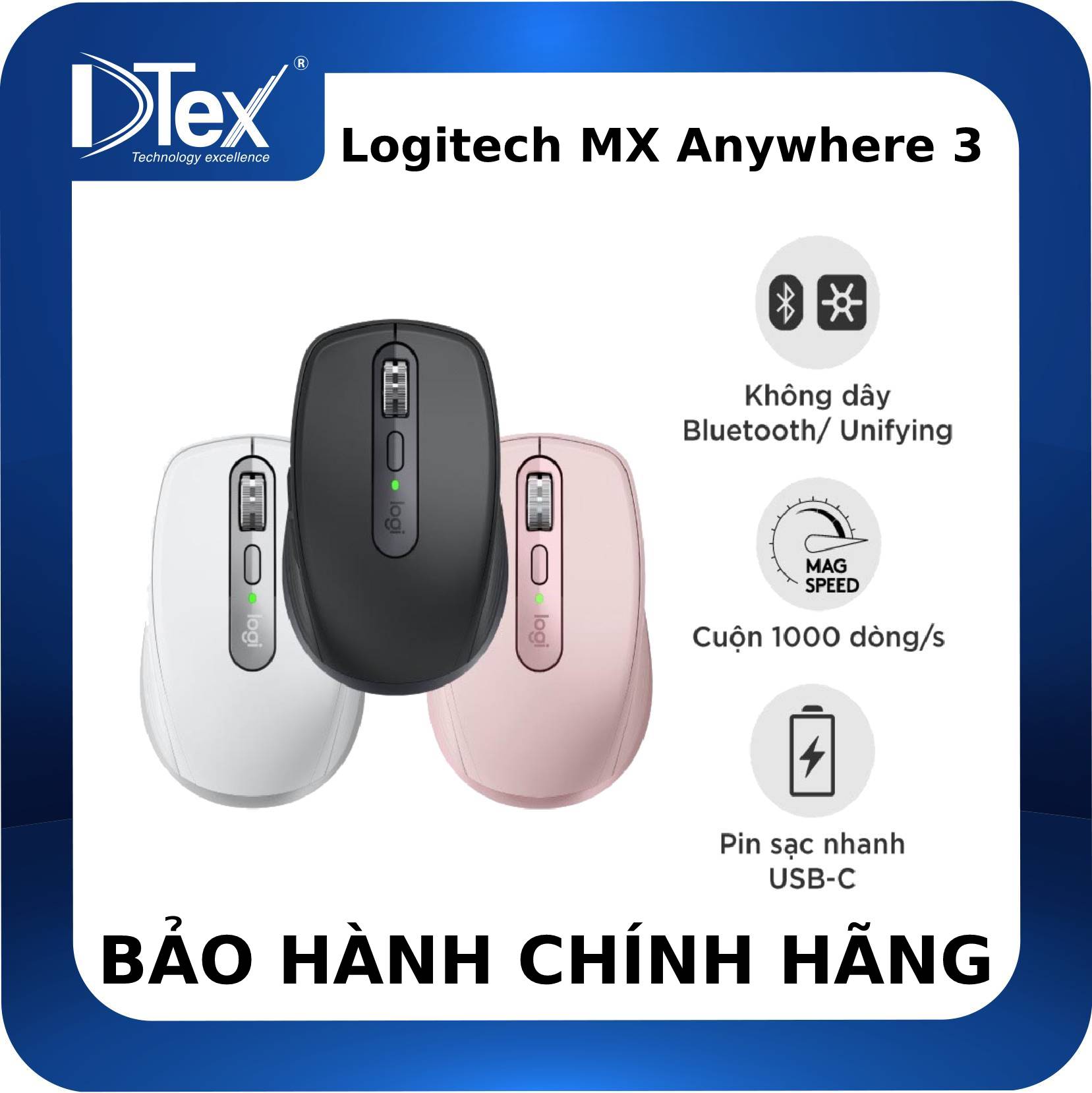 Chuột không dây Logitech MX Anywhere 3 - Hàng Chính Hãng