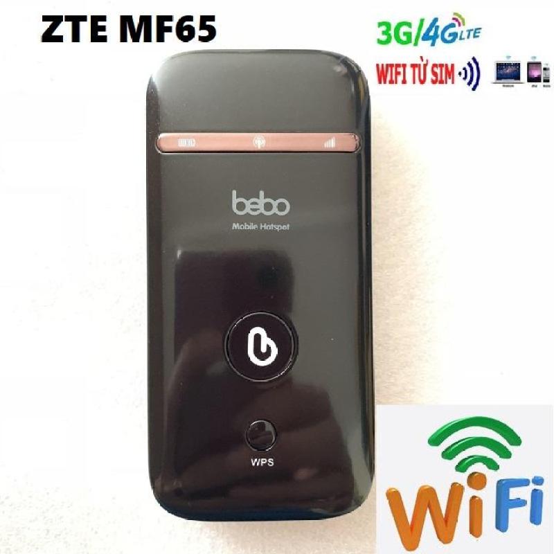 Máy phát wifi 3G/4G BeBo hàng chuẩn ZTE MF65, Tặng siêu sim 4G