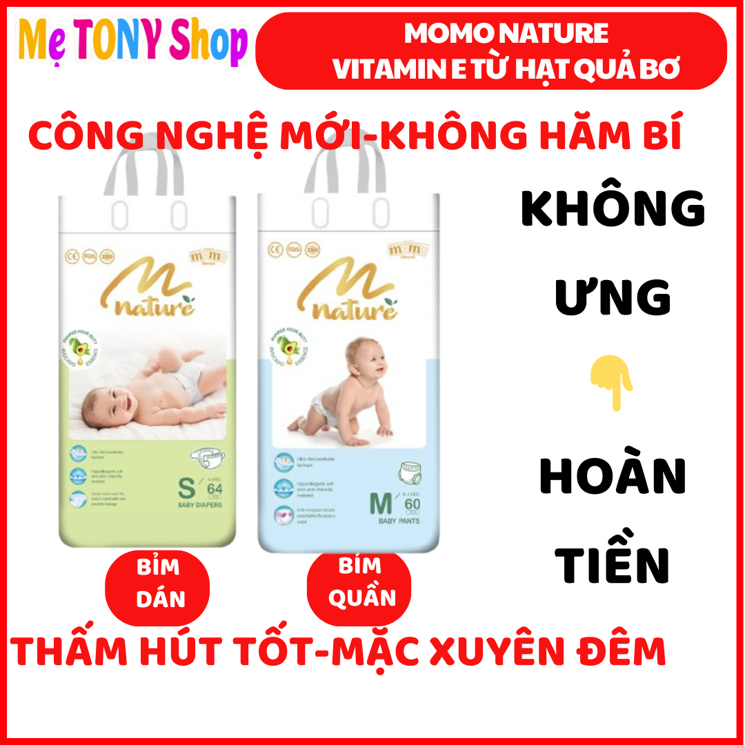 [Tặng KhănSữa]Bỉm Tã Momo Diamond NATURE Hạt Bơ Đủ Size(Thấm Hút Tốt Nhất)