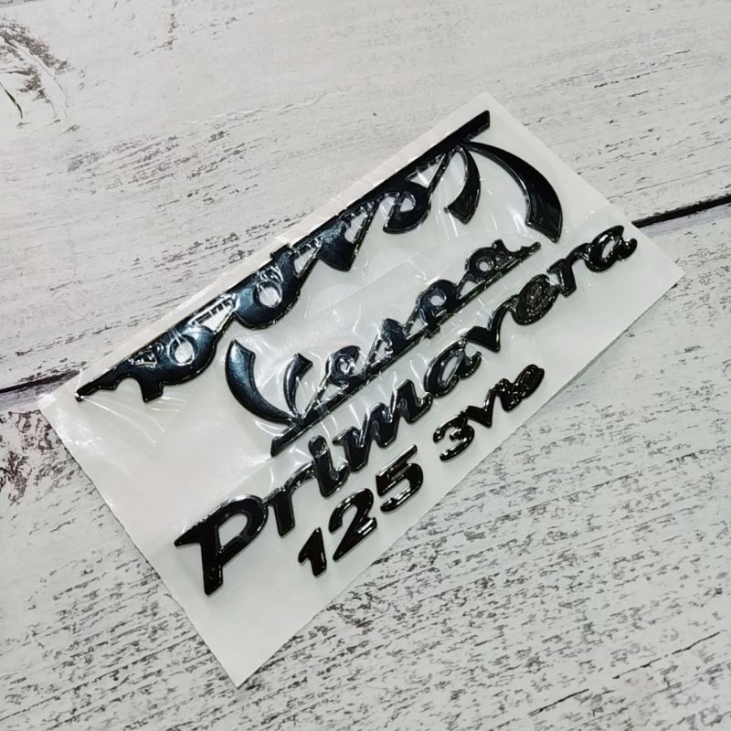 Tem decal nổi xe vespa primavera 125 3vie màu đen