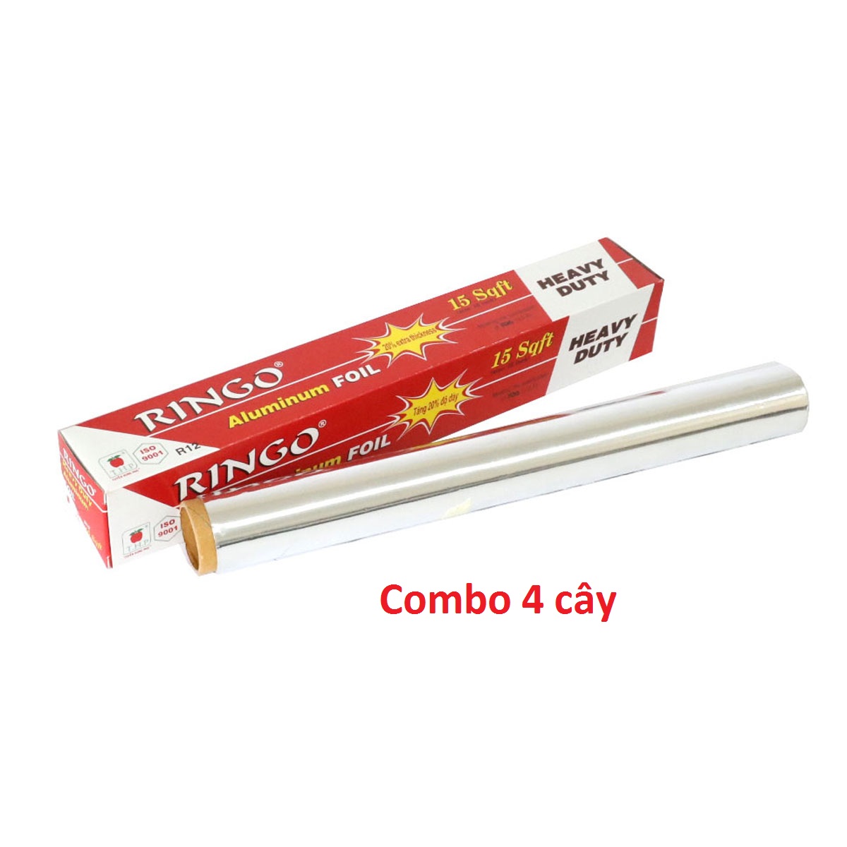 [Combo 4 cuộn R12 (30cm x 4m)] Giấy bạc nướng RINGO Aluminum Foil