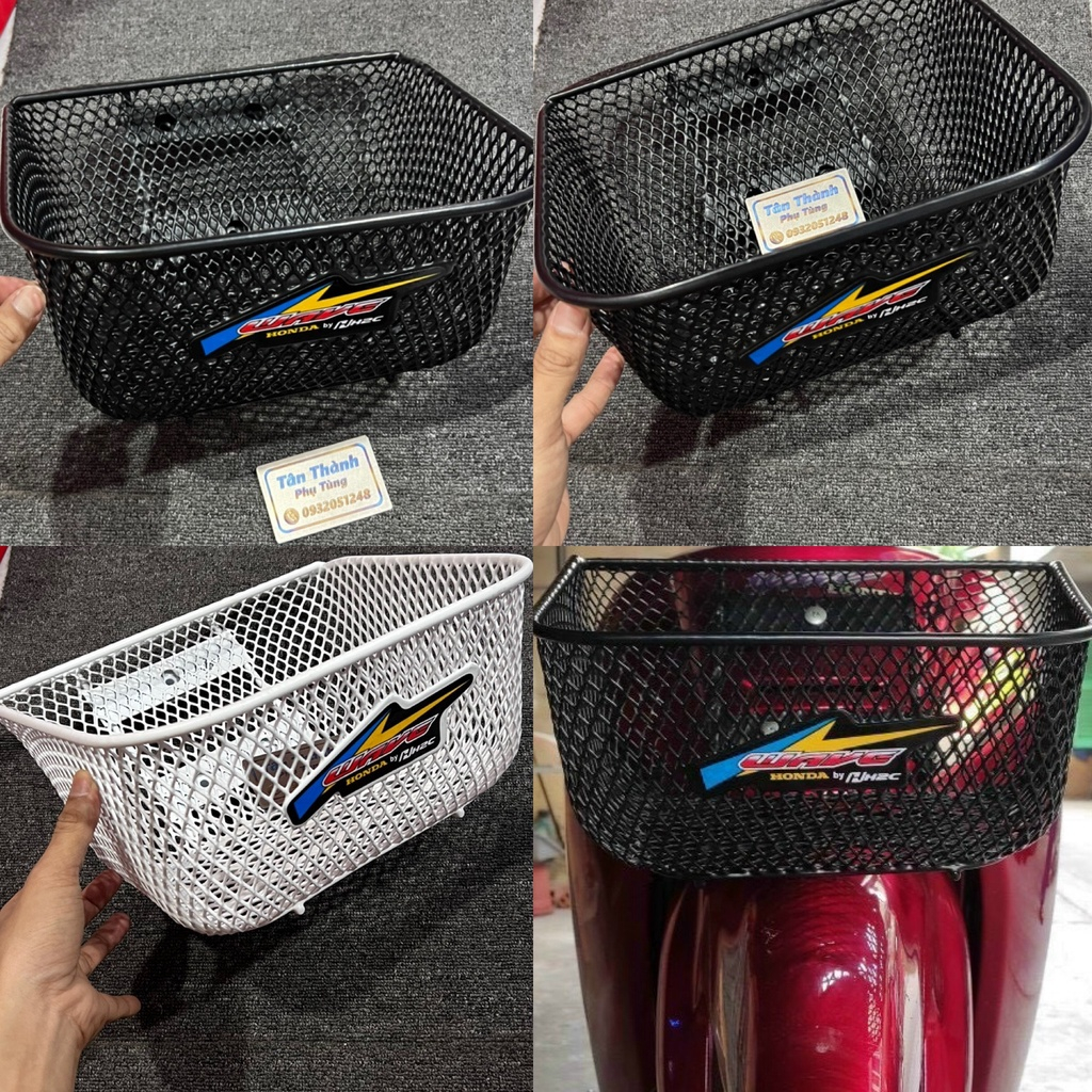 [ HB ]Rổ Wave lớn, Wave nhỏ tem H2C trắng , đen kèm ốc