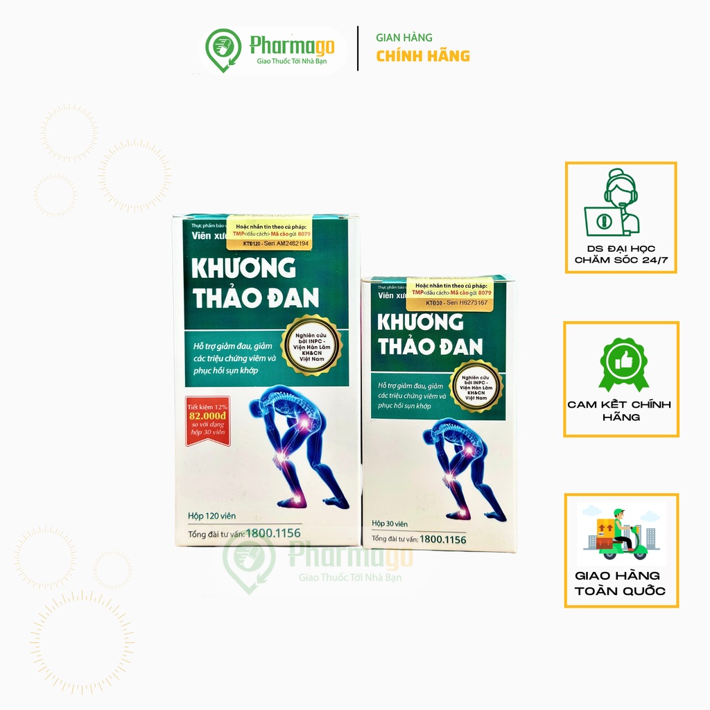 Viên khương thảo đan thái minh - hỗ trợ xương khớp - lọ gold 30 viên và 120 viên