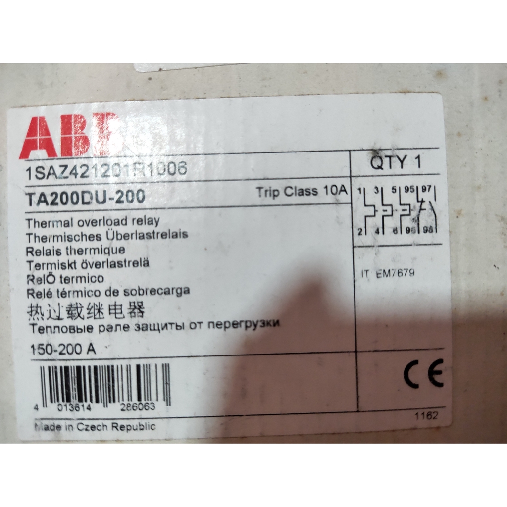 Rơ le nhiệt ABB TA200DU-200