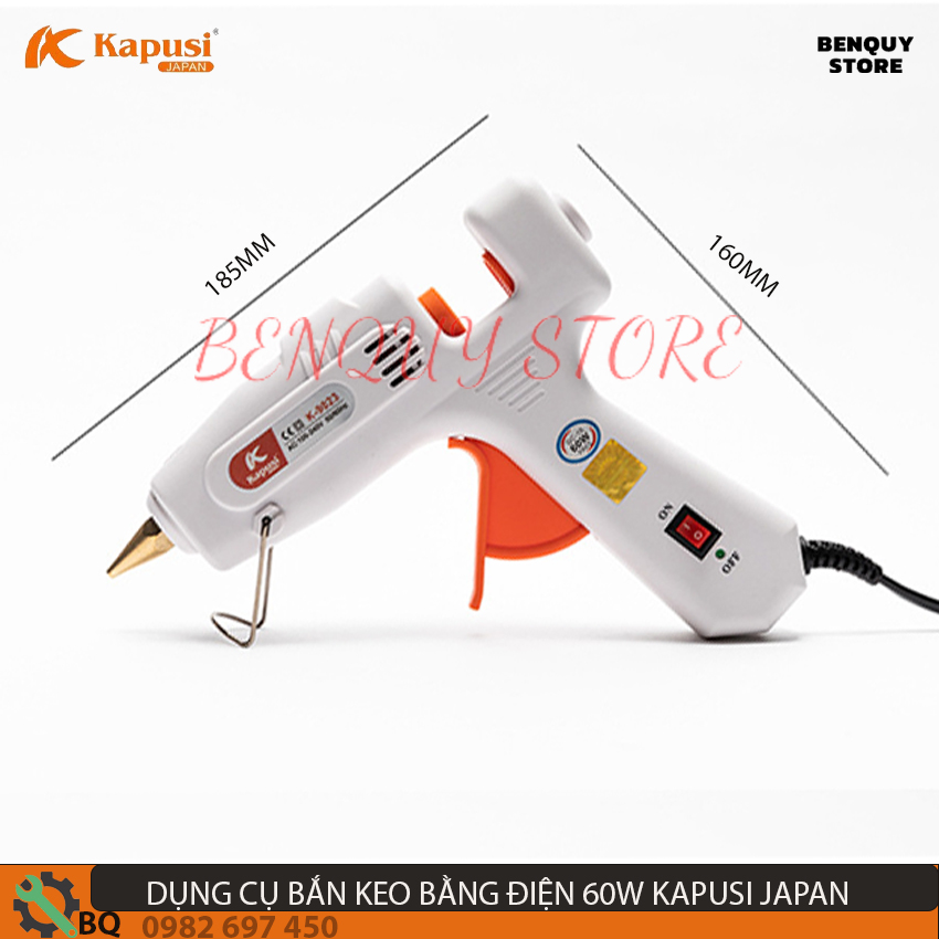 Dụng cụ bắn keo nến silicon 60w cầm tay kapusi japan. công nghệ nhật bản .bảo hành 6 tháng.