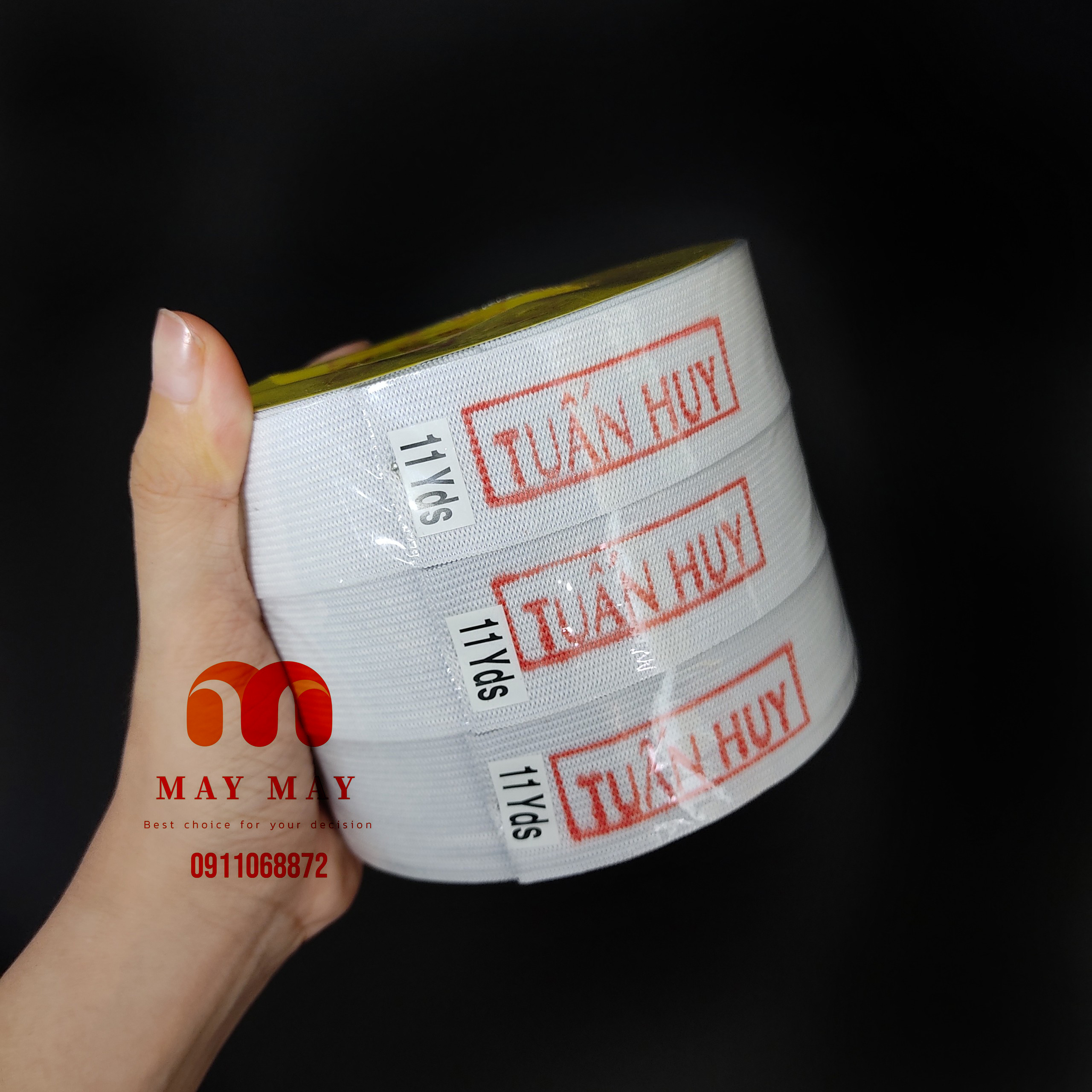 Thun lưng quần - Chun lưng quần hiệu Tuấn Huy cuộn 10 mét đủ size