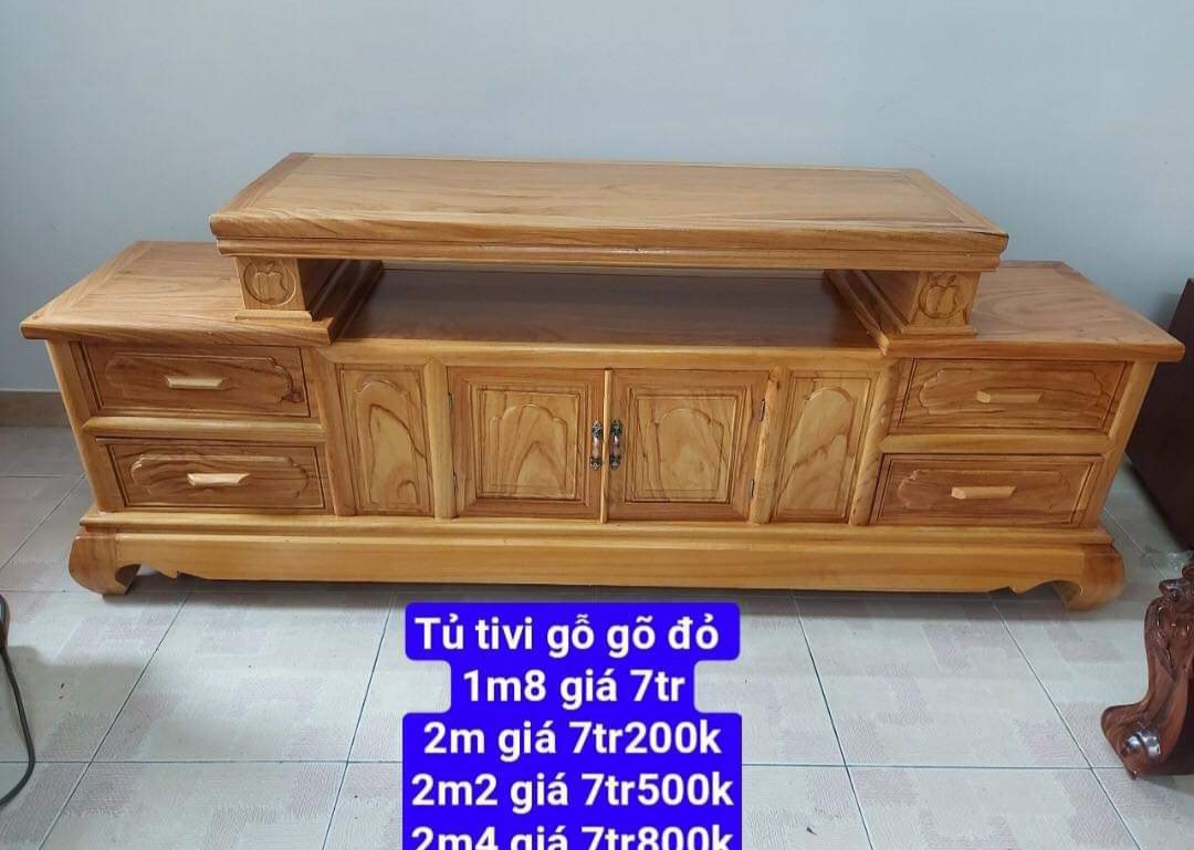 Kệ để tivi gỗ gỏ đỏ tài lộc hiện đại 2 m 2 ,kệ gỗ trang trí phòng khách (freeship hcm 30-50km vvv