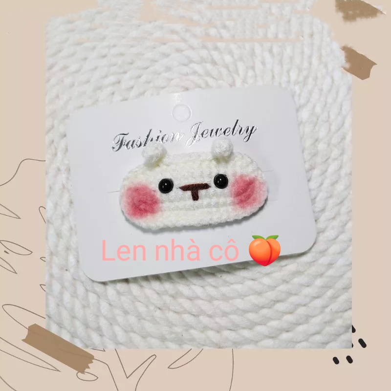 Bộ kẹp tóc thỏ và cà rốt bằng len handmade