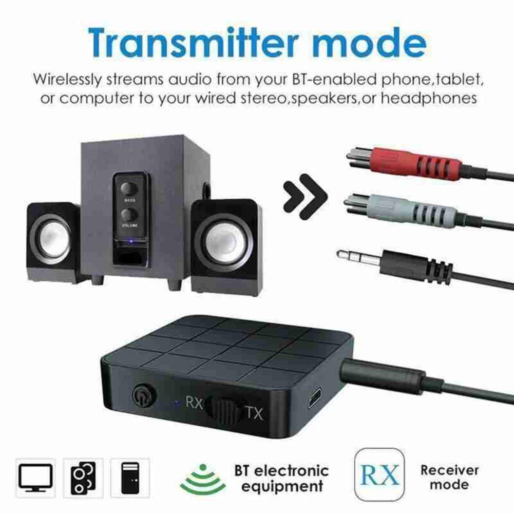 2In1 Bluetooth 5.0 Wireless Audio Transmitter Receiver and Aux Rca Connectivity Durable Practical Mp3 Stable Adapter Hifi M2I3