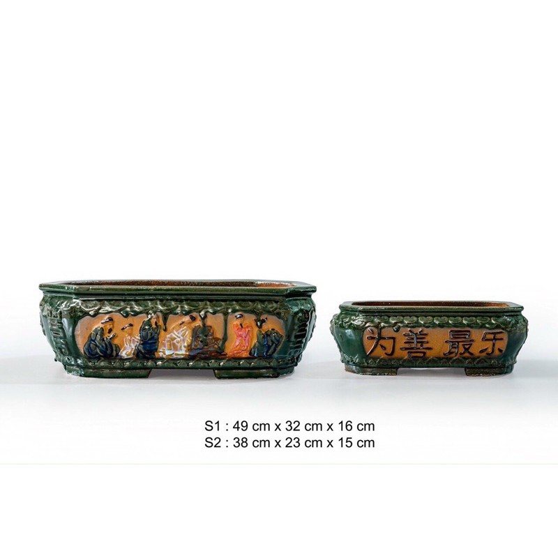 Chậu bon sai chữ nhật - Bộ 2 chậu
