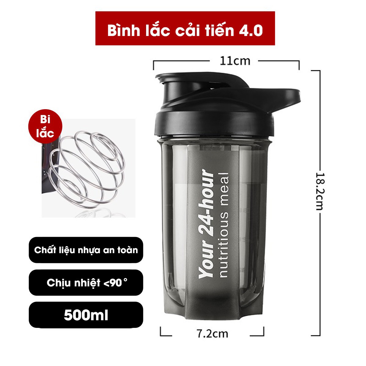 500ml shaker bottle